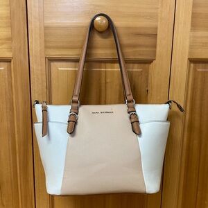 Dana Buchman “Cherry Tote” Neutral Three-Tone Satchel